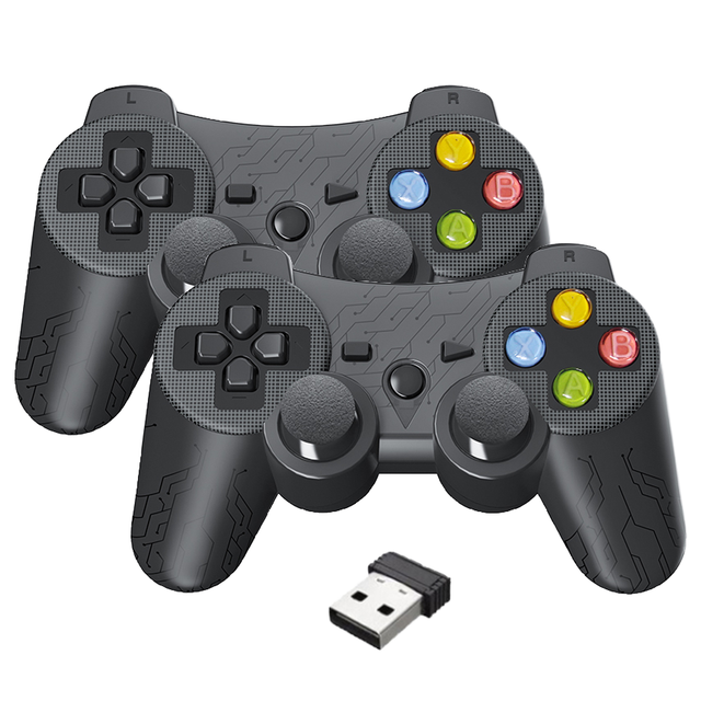 Wireless BT Game Controller for with Vibration Motor Joystick Double Players
