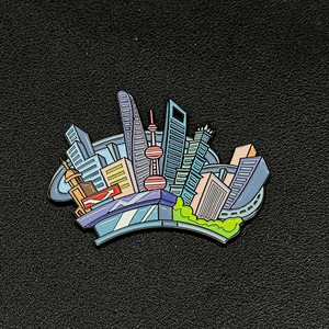 Imanes de nevera metálicos personalizados YONGKANG, aleación con acabado pintado creativo para atracciones turísticas, museos, regalo con cierre de mariposa - Product Image 2