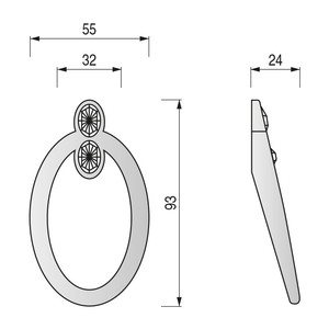 Orificio para el mango de Zamak. 2 diamantes. Elija el acabado. Acabado cromado - Product Image 2