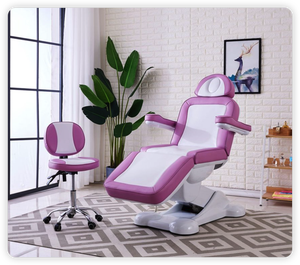 <b>Electric</b> Adjustable Massage Bed Pedicure Facial Spa Chair Orange White Upholstered Treatment <b>Table</b> for Salon Hotel - Product Image 1