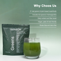 Poudre de superaliments personnalisée 21 Greens Blend, supplément quotidien de fibres pour la santé intestinale avec probiotiques et spiruline