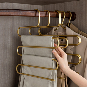 Aleación de plata Metal Magic S-shape 5 Tiers Mini bufanda organizador Hamger venta al <span class=keywords><strong>por</strong></span> menor bufandas baratas pantalones percha - Product Image 4