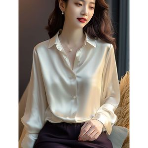 European and <strong>American</strong> <strong>Design</strong> Professional Temperament High-grade Sense of Light Luxury Retro Unique Purple Long-sleeved <strong>Blouse</strong>