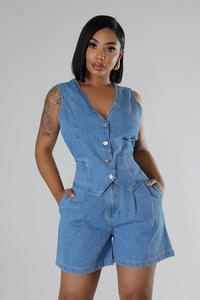 Set di jeans da <span class=keywords><strong>donna</strong></span> senza spalline di alta moda Sexy da <span class=keywords><strong>donna</strong></span> estate alla moda due pezzi Set di <span class=keywords><strong>abbigliamento</strong></span> da <span class=keywords><strong>donna</strong></span> - Product Image 6
