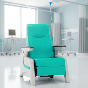 Silla de <span class=keywords><strong>Transfusión</strong></span> Médica Cómoda para Pacientes de Hospital MT, Reposabrazos de Madera, Soporte Intravenoso Resistente, Silla de Infusión para Sala de Espera Médica - Product Image 3
