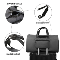Sac de voyage en toile Oxford imperméable à logo personnalisé de grande capacité 45L, unisexe, fermeture éclair, pliable, solution de rangement pour costume d'affaires
