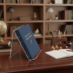 Expositor de Acrílico Transparente de 4x5 Pulgadas con Soporte <span class=keywords><strong>para</strong></span> Tabletas, <span class=keywords><strong>para</strong></span> Libros, Cuadros, Cuadernos, <span class=keywords><strong>Partituras</strong></span>, Obras de Arte y CD. - Product Image 1