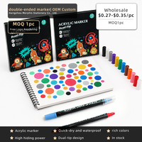 Lot de marqueurs d'art effaçables double-pointe 12/24/36/48 couleurs, haute qualité, en plastique acrylique, pour enfants - Vente chaude