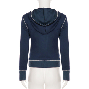 Conjunto Deportivo de Punto Transpirable para Mujer, Diseño Personalizado, Estilo Retro Y2K, Sudadera con Capucha y Cremallera Completa, Resistente al Viento, Poliéster Premium, Pantalones Deportivos - Product Image 6