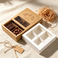 Boîte d'emballage alimentaire en carton ondulé Kraft, à compartiments multiples, avec fenêtre de visualisation, personnalisable, 2/3/4 grilles, à diviseurs séparables