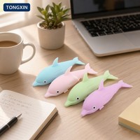 Jouet Squishy Dauphin TONGXIN en TPR à Remontée Lente, Anti-Stress, Jouet Sensoriel à Presser pour Adultes, Vente en Gros