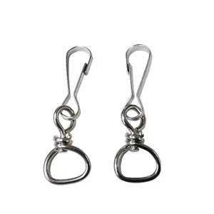 12mm Lanyard Clasp Hook Keychain Keyring Snap Hook With Swivel Oval With Hole Carabiner Key Chain Hook Clip Accessories