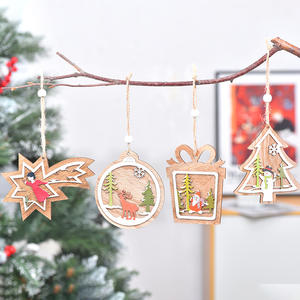 Juego de adornos artesanales de madera para árbol de Navidad, con estrellas en 3D, campanas, ángeles y estrellas fugaces para la decoración del árbol de Navidad - Product Image 2