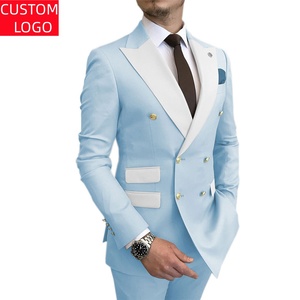 Trajes de <span class=keywords><strong>Hombre</strong></span> Transpirables de <span class=keywords><strong>Talla</strong></span> <span class=keywords><strong>Grande</strong></span> con Doble Botonadura, <span class=keywords><strong>Traje</strong></span> <span class=keywords><strong>Formal</strong></span> de Negocios de 2 Piezas para Hombres Altos y de <span class=keywords><strong>Talla</strong></span> <span class=keywords><strong>Grande</strong></span>, Tallas Hechas a Medida de Fábrica - Product Image 3