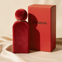 Flacon de parfum en verre de luxe personnalisé avec revêtement en velours floqué, 100 ml, avec boîte d'emballage