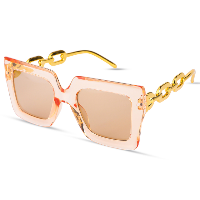Europe and America States Large square Fashion Light Luxury Niche Metal Chain Sunglasses Anti-UV Polarizing Sunglasses 169 8001
