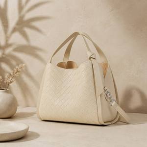 Usine Custom Cuir Tressé Poignée Nouée Noir Panneau Bande Amovible Minimaliste <span class=keywords><strong>Sac</strong></span> Femme Seau - Product Image 1