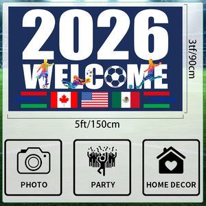 Футбольный международный флаг-баннер 2026 года, дизайн с мировыми флагами, баннер для болельщиков, подготовленный для футбольных фанатов - Product Image 2