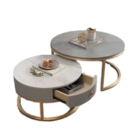 Ensemble de Tables Basses Modernes en Métal Argenté de Luxe, Meuble de Salon avec Finition Miroir Luxueuse pour Usage Domestique