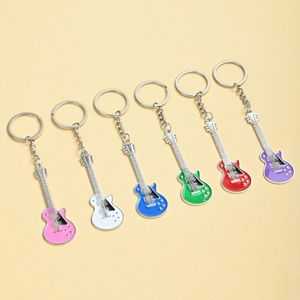 Porte-clés en alliage multicolore en forme de guitare, breloques d'instruments de musique pour fans de rock, pendentif de sac souvenir, vente en gros - Product Image 6