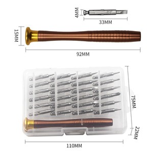 25 In 1 Manual Screwdriver Bit Set <b>Chrome</b> Vanadium Steel For Mobile Phone Laptop Repair Tools Plastic <b>Box</b> Packaging - Product Image 3