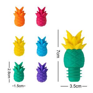 Autocollants en silicone pour <span class=keywords><strong>bouchon</strong></span> de <span class=keywords><strong>vin</strong></span> Séparateurs de verre à <span class=keywords><strong>vin</strong></span> Dispositifs d'étiquettes pour ananas Bâtons de <span class=keywords><strong>vin</strong></span> de fête Bouchons de bouteilles en silicone - Product Image 2