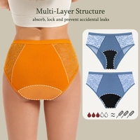 ODM usine 4 couches taille haute respirant dentelle culotte menstruelle pour les femmes étanche sanitaire gratuit culotte Hipster