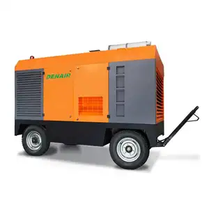 Chinese Manufacturer 750 cfm Diesel Driven Portable Moveable Mobile Compressor 7 bar 8 bar 10 bar