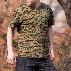 Camiseta Táctica de Camuflaje para Hombre, Cuello Redondo, Secado Rápido, Poliéster, Manga Corta, Estilo Militar, para Actividades al Aire Libre - Product Image 1