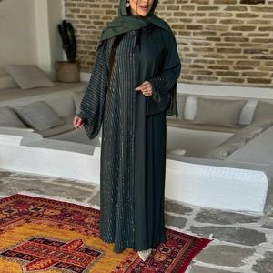 <span class=keywords><strong>Djellaba</strong></span> Modeste Tendance Ample pour Femme, Cardigan Musulman à Crochets Dissimulés, Robe Grande Taille - Product Image 3