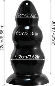 سدادة شرجية ضخمة للغاية وسميكة، مجموعة سدادات مؤخرة كبيرة، ألعاب جنسية شرجية للنساء/الرجال، مدرب فتحة شرجية بكوب شفط قوي للمحترفين - Product Image 5