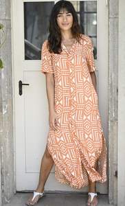 Vêtement pour femmes, tunique maxi traditionnelle à imprimé ethnique brodé, style décontracté, vente en gros - Product Image 5