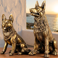 Sculpture de chien de garde en bronze Vigilant - Statue canine grandeur nature sur mesure avec options personnalisées, sculpture en bronze