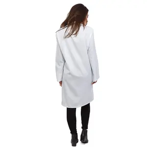 Fluido/resistente al aceite Anti-estática costilla de manga larga, cuello redondo de laboratorio Unisex bata de laboratorio