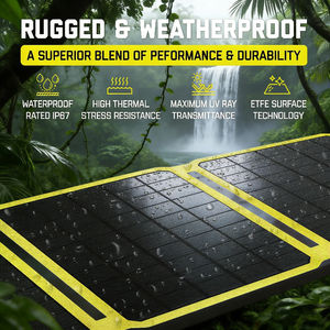 Alecter <b>Solar</b> Pro Grade 60W <b>Foldable</b> Waterproof <b>Solar</b> <b>Panel</b> Built-in Kickstands 21% Efficiency Black-Reliable Energy for Camping - Product Image 5