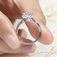 Bague Exquise Limo en Or 18K avec Diamant de Laboratoire IGI D VVS2, Bijou de Mariage Empilable et Personnalisable de Luxe, Cadeau pour Femme