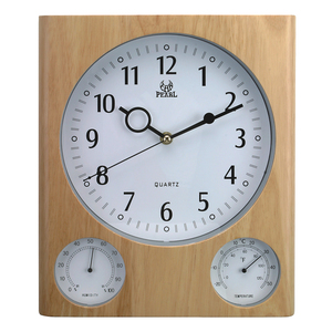 Đồng Hồ Thạch Anh Màu Trơn Hình Vuông Đồng Treo Tường Yên Tĩnh Bằng Gỗ Màu Trơn Phong Vũ Biểu Bằng Gỗ Tùy Chỉnh Tại Nhà Nhiệt Kế Ngày Ẩm Kế Tối Giản - Product Image 1