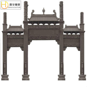 Arche en pierre Jiahua, portail en granit de style chinois pour entrée de zone touristique, design à colonnes solides - Product Image 5
