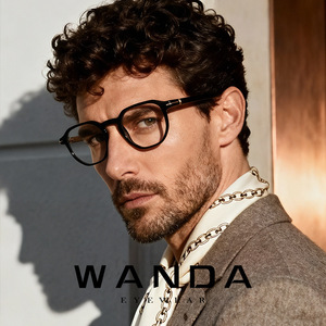 Wanda Rectangular <b>Eyeglasses</b> <b>Frame</b> Acetate Blue Light Protection For Men Medium Size F32207 - Product Image 1