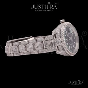 Best Quality Stylish Moissanite Diamond Quartz <b>Watch</b> Women Bracelet Style Crystal <b>Waterproof</b> <b>Watch</b> Available At Best Price - Product Image 3