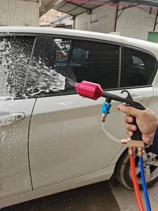 หัวฉีดโฟมแบบสองห้องพรีเมียม 60-120 PSI สำหรับล้างรถแบบไม่สัมผัส โฟมหนาแน่น 6.5 * 10 มม. สายลม 6.5 * 10 มม. สายน้ำ 8 * 12 มม. - Product Image 5