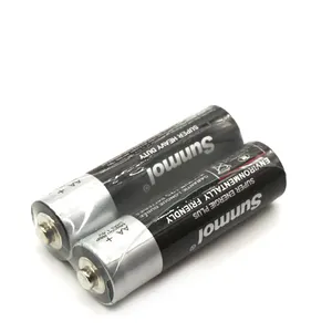 Carbono de zinc manganeso de PVC de cámara de la batería de 1,5 v barato AA r6 inteligente LED TV y Juguetes Coche de Control remoto