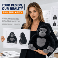 Meilleur jouet en peluche gorille, mascotte, OEM ODM, peluche personnalisée, conception de personnage en peluche, cadeau promotionnel de haute qualité