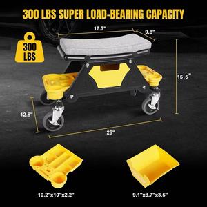 Siège roulant pour le detailing automobile, tabouret de travail pour le lavage de voiture, siège de travail pour le detailing automobile, siège roulant avec plateau de rangement - Product Image 5