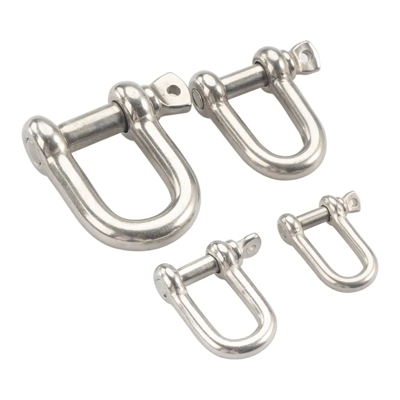 Customized Factory Supply D Shackle OEM 304 Stainless Steel Rigging Hardware Dee Shackle With Bolt Screw Pin