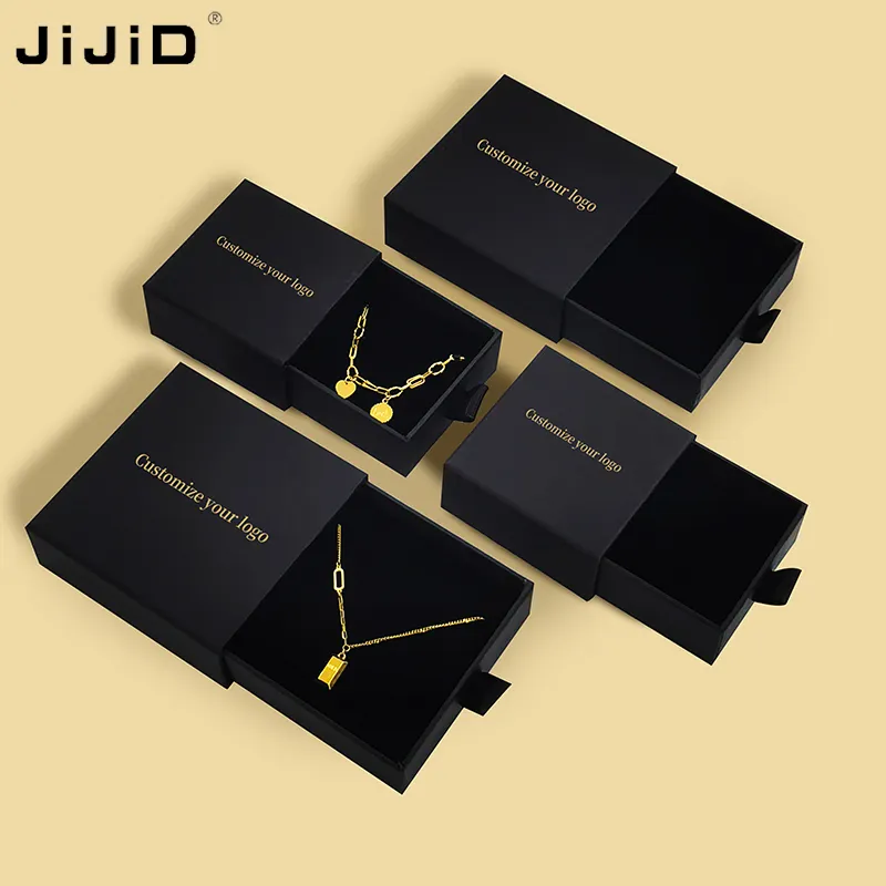 Jijid Dia Lade Box Voor Ring Ketting Oorbel Geschenkverpakking Aangepaste Logo Luxe Sieraden Verpakking Kleine Sieraden Doos