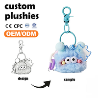 Porte-clés en peluche personnalisé en usine Porte-clés en peluche personnalisé Porte-clés en peluche populaire pour les enfants
