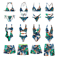 Ensemble de bikinis 2 pièces personnalisables à épaules dénudées, imprimé, pour femmes, anti-UV, séchage rapide, service OEM