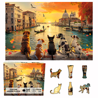 Puzzle personnalisé de 500 pièces, animaux, chiens, paysage au coucher du soleil, puzzle éducatif pour adultes et enfants, pour la décoration de la maison, art mural