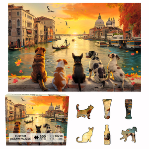 <span class=keywords><strong>Puzzle</strong></span> personnalisé de <span class=keywords><strong>500</strong></span> <span class=keywords><strong>pièces</strong></span>, animaux, chiens, paysage au coucher du soleil, <span class=keywords><strong>puzzle</strong></span> éducatif pour adultes et enfants, pour la décoration de la maison, art mural - Product Image 3